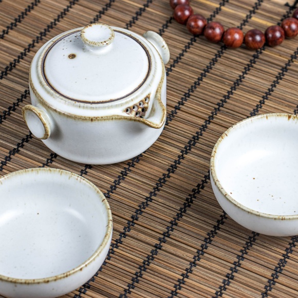 Other - Chinese Ceramic Travel Tea Set Gift Set - White